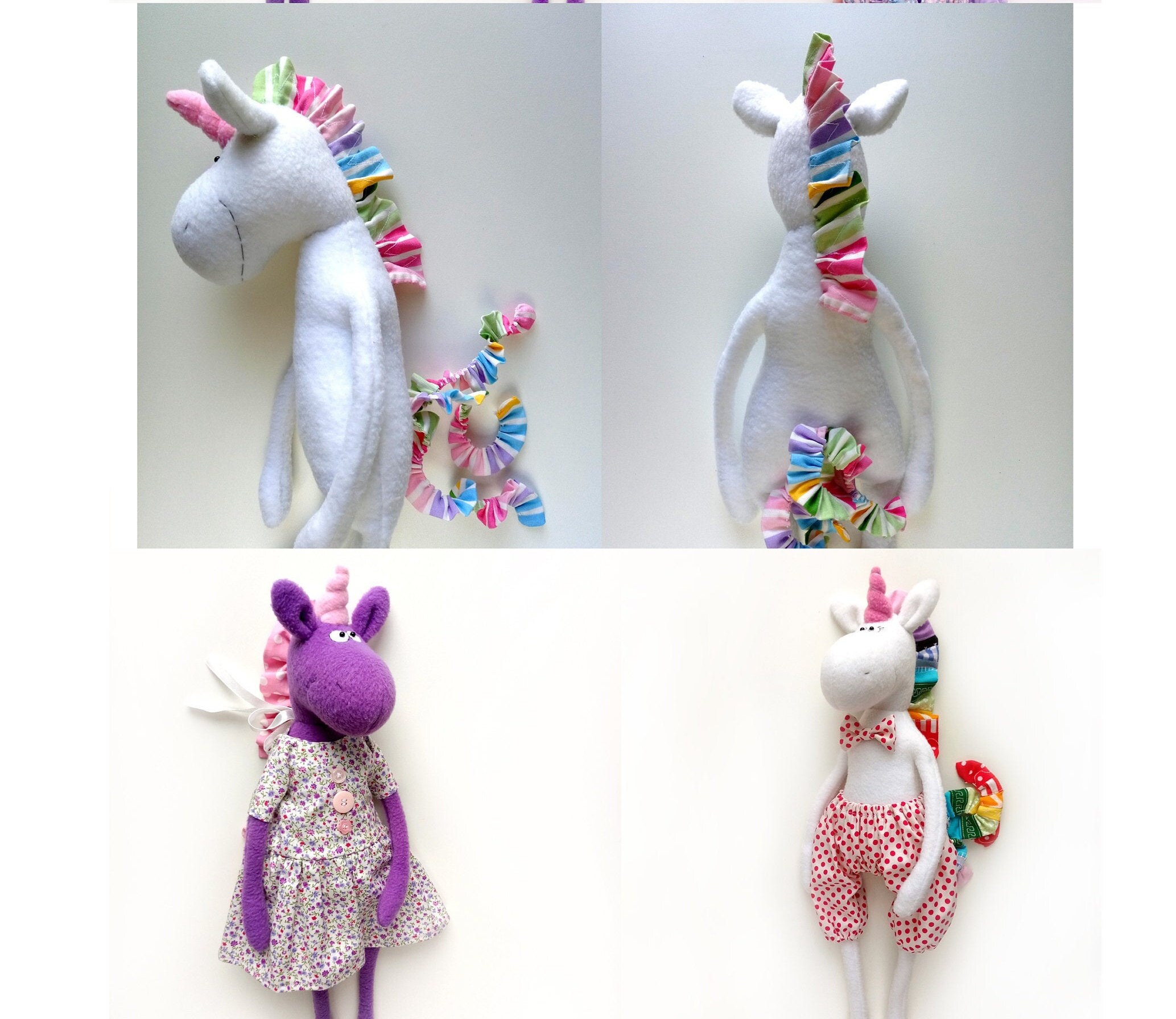stuffed unicorn sewing pattern pdf clothes pattern animal etsy