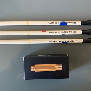 Palomino Blackwing Set: 3 volume 155 pencils and gold BW pencil cap