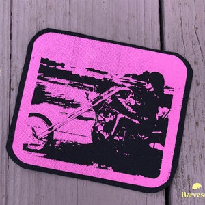 Wheels Biker-märke, Sy på Canvas ROSA