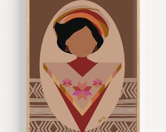 HUMAN MADE - Art Print - &quot;Huasteca Cuatro&quot; by Anna Maria Garza, Mexican, Chicano, Latino, Brown is Beautiful, Travel Mexico, Mexican Pride
