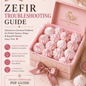 Zefir Troubleshooting Guide PDF | Fix Sticky Cracked Dense Zefir | Zefir Problem Solving Guide | Dessert Business Tips | Instant Download