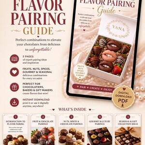 Chocolate Flavor Pairing Guide PDF Chocolate Making Flavor Combinations Digital Download Gourmet Chocolate Pairing Ebook Gift Box Ideas