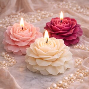 Molde de silicona grande con forma de rosa para velas, jabón, resina, chocolate y decoración de pasteles. imagen 5