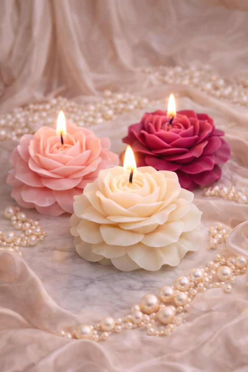 Molde de silicona grande con forma de rosa para velas, jabón, resina, chocolate y decoración de pasteles. imagen 5