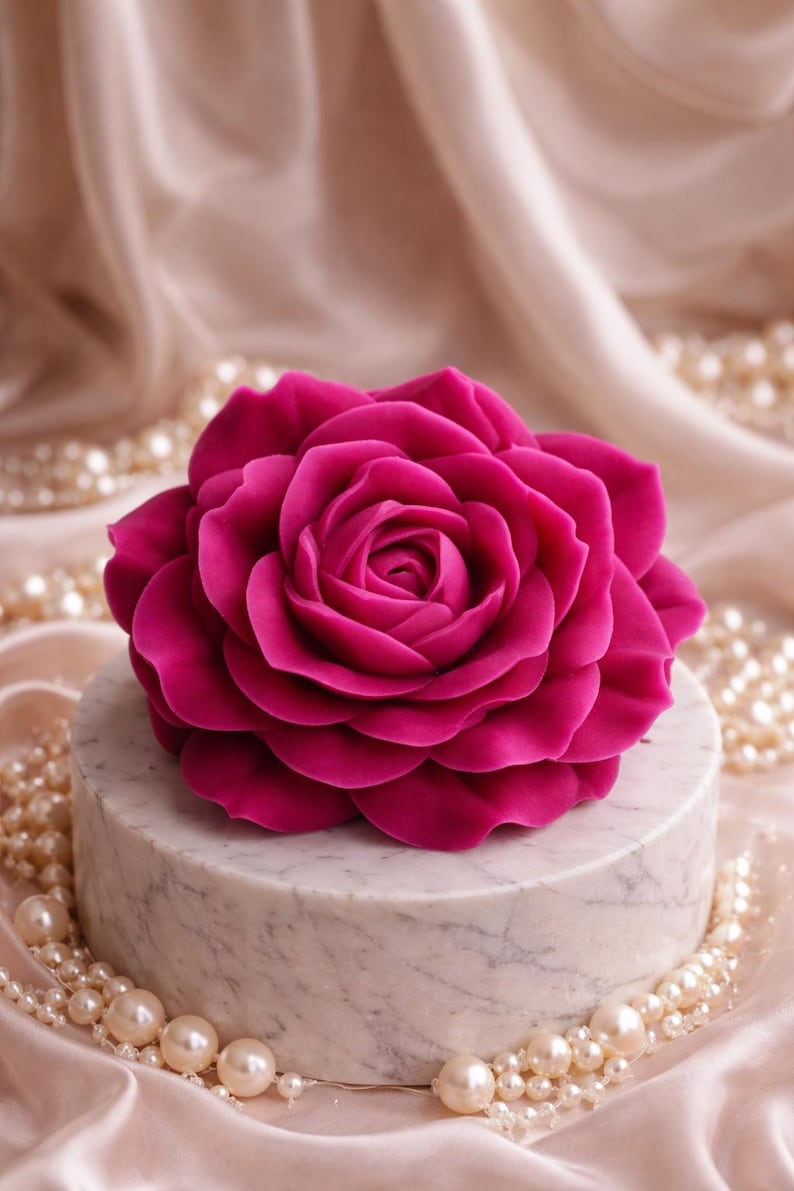 Molde de silicona grande con forma de rosa para velas, jabón, resina, chocolate y decoración de pasteles. imagen 1
