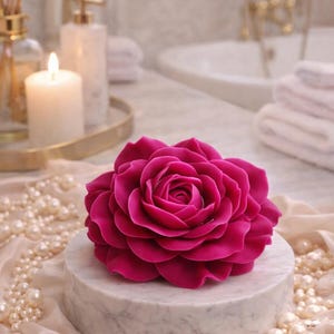 Molde de silicona grande con forma de rosa para velas, jabón, resina, chocolate y decoración de pasteles. imagen 3