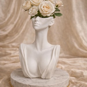 Molde de silicona para busto femenino, yeso de resina Jesmonite, decoración del hogar (19 cm)