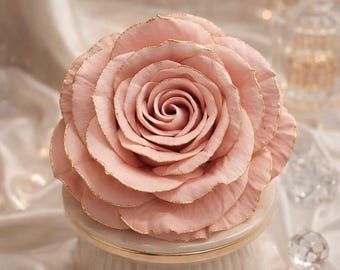 Molde de silicona con forma de rosa grande 3D, con detalles florales para jabón y resina.