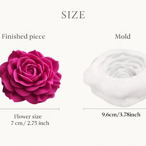 Molde de silicona grande con forma de rosa para velas, jabón, resina, chocolate y decoración de pasteles. imagen 7