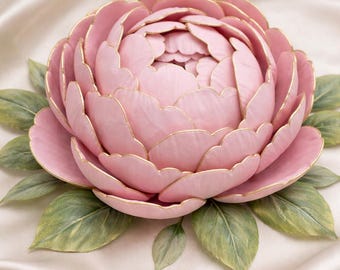 Molde de silicone 3D em formato de peônia, ideal para sabonetes artesanais e artesanato em resina.