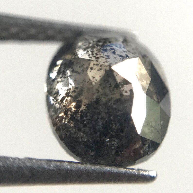 100/% Natural Diamond Oval Shape Full Cut Diamond salt and Pepper Diamond Sell On at good Price Sb-16 Wt-0.96ct,Size:6.68x5.39x3.03mm