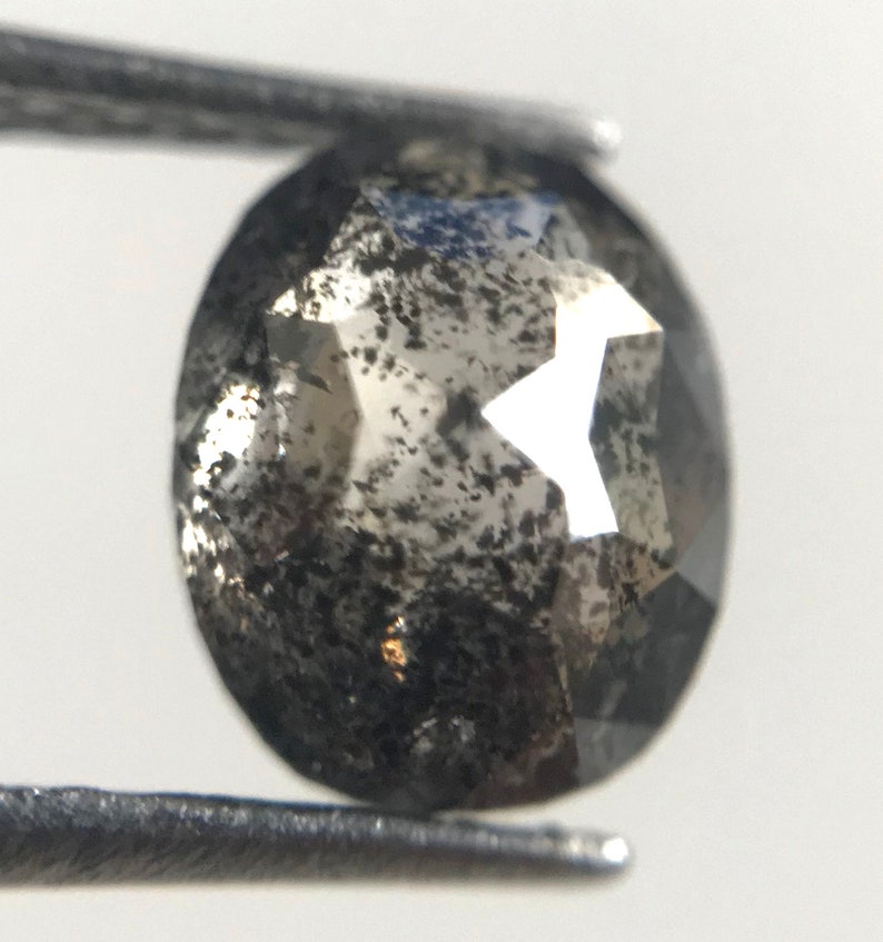 100/% Natural Diamond Oval Shape Full Cut Diamond salt and Pepper Diamond Sell On at good Price Sb-16 Wt-0.96ct,Size:6.68x5.39x3.03mm