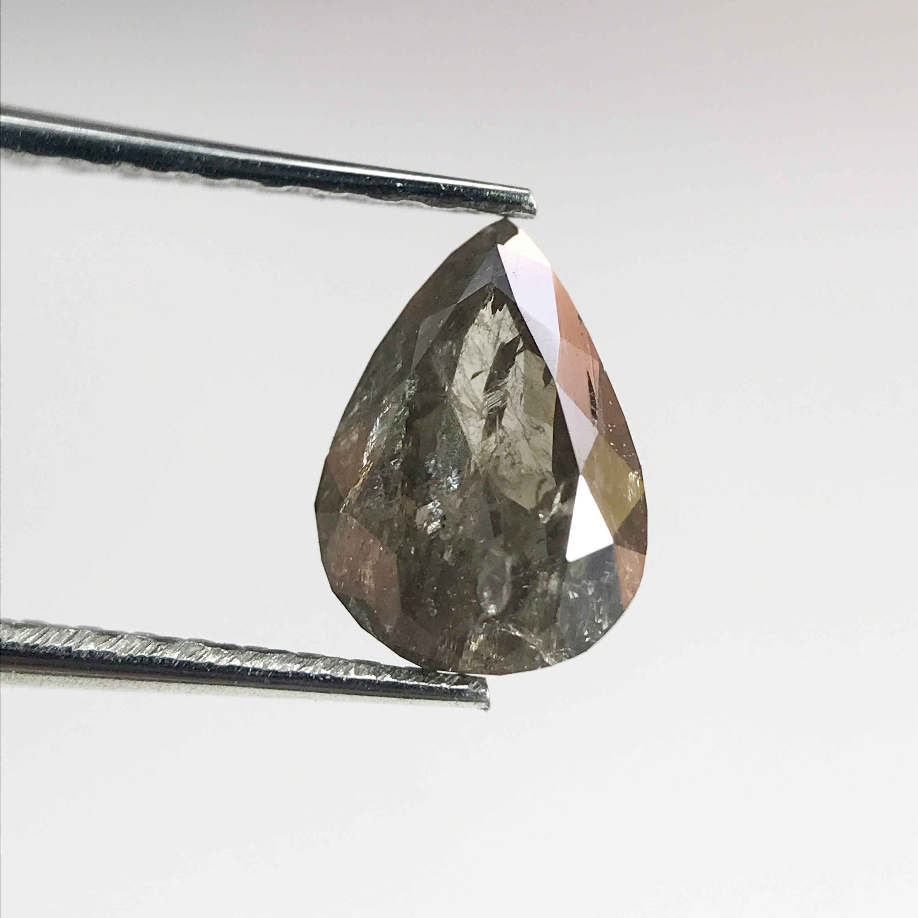 Salt and pepper Diamond Pear Shape Diamond 100Natural Etsy