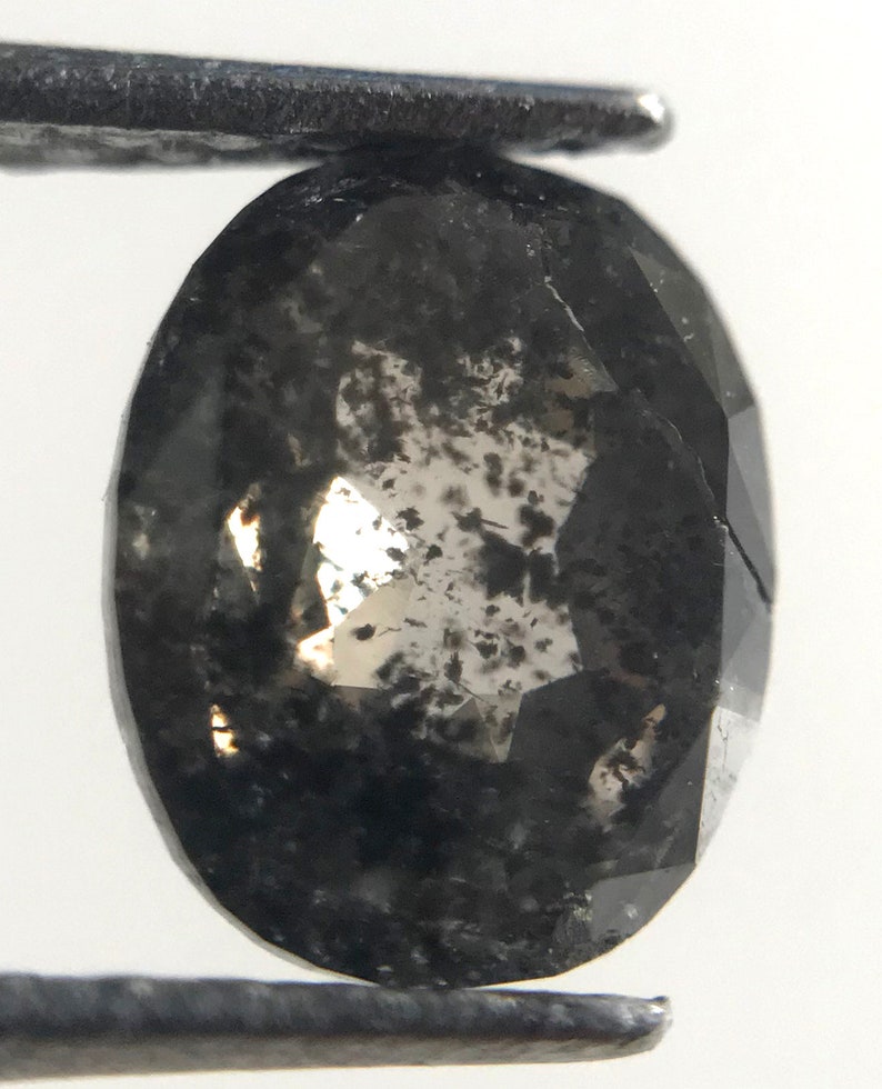 100/% Natural Diamond Oval Shape Full Cut Diamond salt and Pepper Diamond Sell On at good Price Sb-16 Wt-0.96ct,Size:6.68x5.39x3.03mm