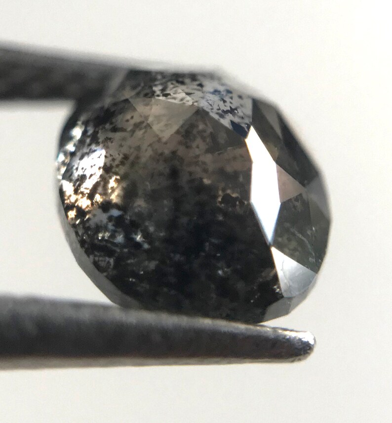 100/% Natural Diamond Oval Shape Full Cut Diamond salt and Pepper Diamond Sell On at good Price Sb-16 Wt-0.96ct,Size:6.68x5.39x3.03mm