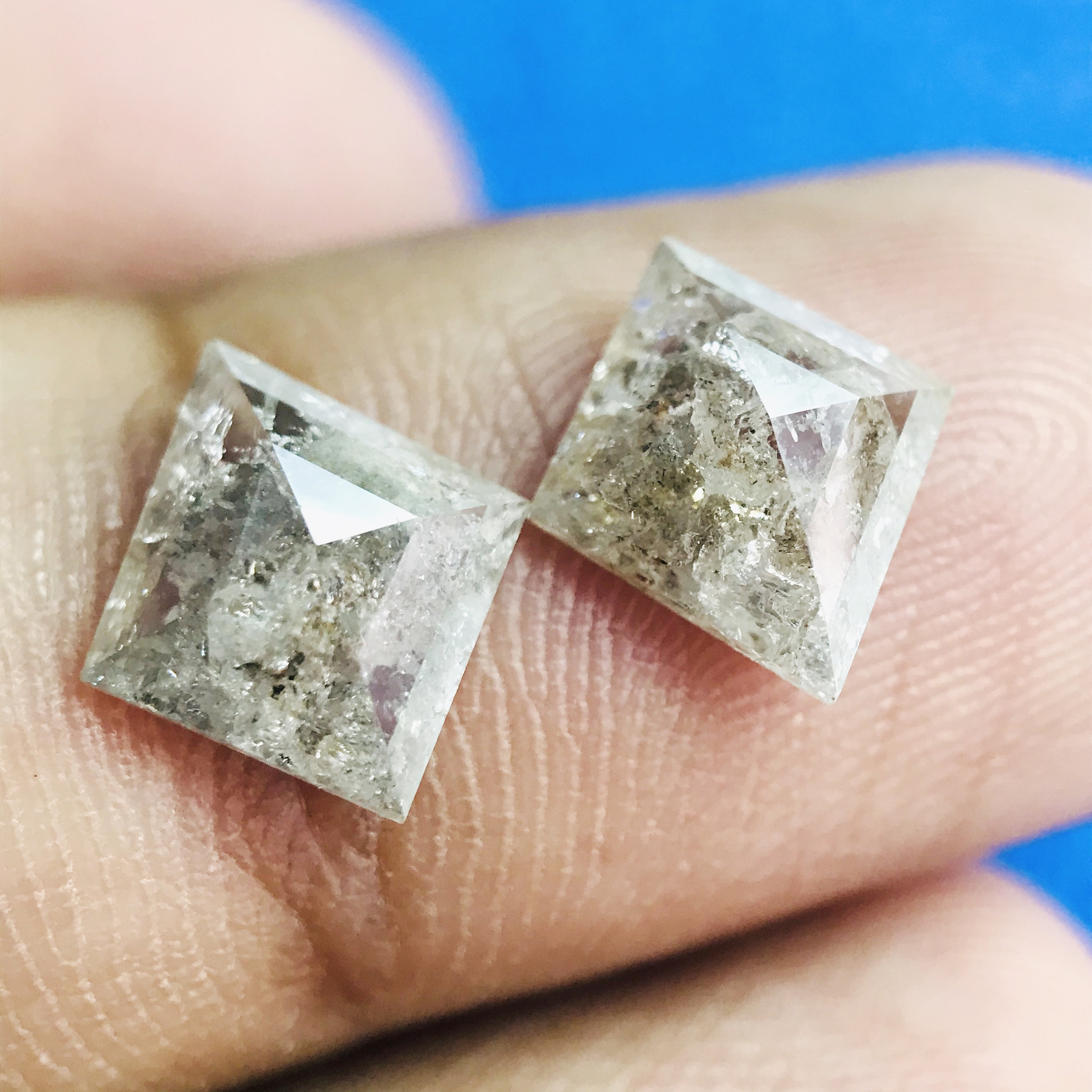 Diamant 100 naturel Sel et poivre Diamant Paire de Etsy