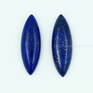 Amazing Lapis Lazuli Cabochon, Pair Gemstone, 10x30 mm Long Marquise Gemstone, Loose Cabochon, Lapis Lazuli Cabochon, Lapis Gemstone, Cabs