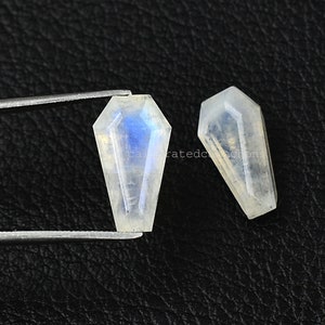 Moonstone Coffin, Rainbow Moonstone, Wholesale Gemstone, Moonstone 8x14 mm Coffin Gemstone, Pair Gemstone, Coffin Gemstone, Moonstone, 2 Pcs