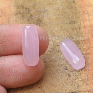 Pink Chalcedony Cabochon, 8x20 mm Long Oval, Pear And Cushion Gemstone, Pair Gemstone, Bezel Setting, Chalcedony Gemstone, Loose Cabochon