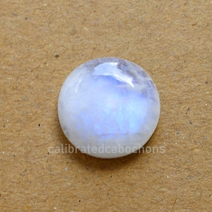 AAA Quality Blue Fire Rainbow Moonstone 25x25mm Round Flat Back Cabochon -Moonstone -Loose Cabochon -Rainbow Moonstone Cabochon, Loose Stone