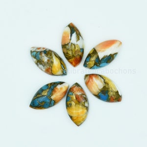 Copper Oyster Turquoise Cabochon, Wholesale Gemstone, Oyster Turquoise Marquise Flat Back Cabochon, Sizes 6x12mm,7x14,8x16,9x18,10x20mm, Gem