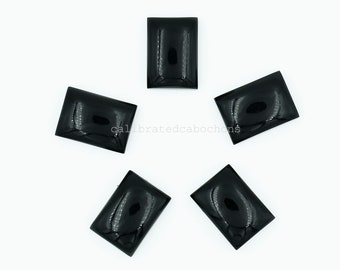 Rectangle d'onyx noir, vente en gros de pierres précieuses, cabochon non fixé, dimension calibrée disponible à partir de 7 x 9,8 x 10,9 x 11, 10 x 12, 10 x 14, 12 x 16, 13 x 18, jusqu'à 18 x 25 mm