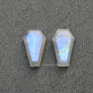 Moonstone Coffin, Rainbow Moonstone, Wholesale Gemstone, Moonstone 10x17 mm Coffin Shape Gemstone, Pair Gemstone, Coffin Gemstone, Moonstone