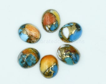 Mohave Kupfer Türkis Cabochon: 8 x 10 mm Ovale Spiny Oyster Oyster