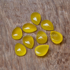 Mango Chalcedon Birne Cabochon: Flach Rückseite Edelstein