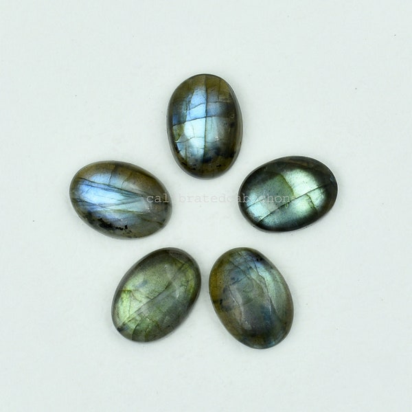 Labradoriet Cabochons -Natuurlijke Labradoriet Ovale Vorm Platte Achterkant Edelsteen -Losse Cabochon -Gekalibreerde Cabochons Labradoriet 8x10mm tot 18x25mm