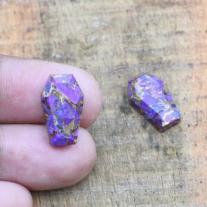 Turquoise Coffin, Loose Gemstone, Purple Copper Turquoise 10x17mm Coffin Shape Gemstone, Pair Gemstone, Wholesale Gemstone, Coffin Gemstone