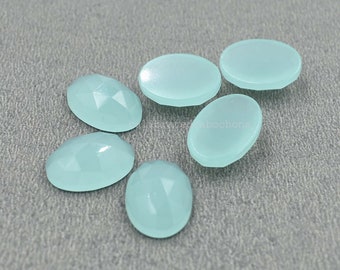 Natural Aqua Chalcedony Cut Gemstone,6x8,7x9,8x10,10x12,10x14,12x16,13x18,15x20mm Pear Shape Checker Cut Chalcedony Stone For Jewellery