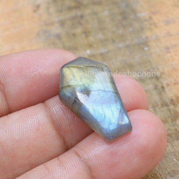 Labradorite Coffin Cabochon: 15x25mm Loose Gemstone, 22 Ct