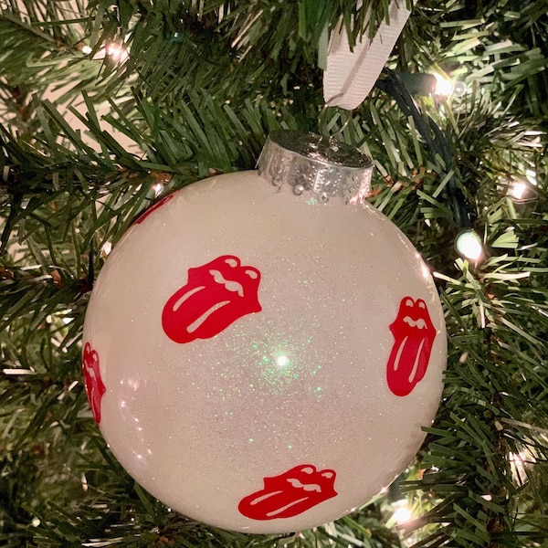 Rolling Stones Ornament, Ornaments, Classic Rock, Glitter Ornament, Classic Rock Gifts, Gift Ideas