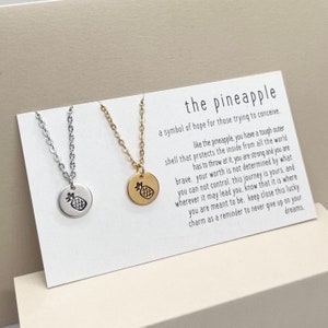 Collier ananas pour fertilité avec carte-cadeau, collier stérilité, cadeau FIV, collier stérilité, cadeau "Voyage vers la conception"