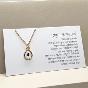 Collier de graines Forget Me Not Memorial avec carte-cadeau