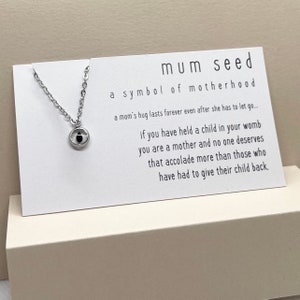 Miscarriage Gift, Pregnancy Loss, Infant Loss, Memorial, Mum Seed Necklace
