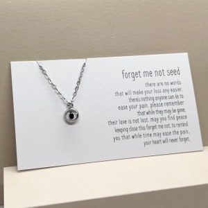 Memorial Gift, Forget Me Not Seed Necklace, Loss Gift, Support Gift, Sympathy Gift, Condolences Gift, Grieving Gift