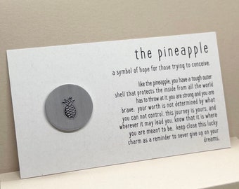 Moneda de la suerte de piña para la fertilidad, regalo para la infertilidad, regalo para FIV, piña para FIV, regalo para tratamiento de fertilidad, regalo para concebir