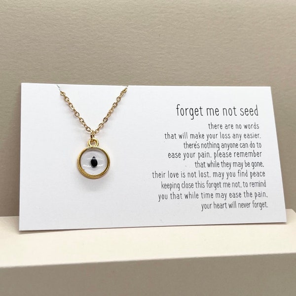 Memorial Forget Me Not Seed Necklace With Gift Card