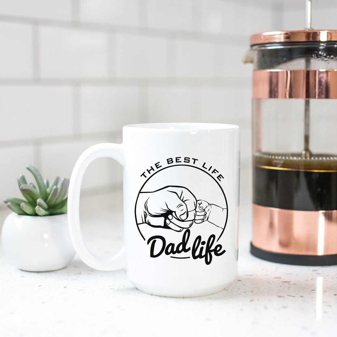 Dad life Fathers Day Coffee Mug Personalised Gift for Dad Etsy