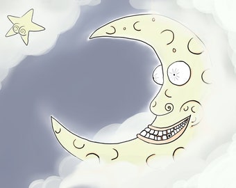 Lulaby Moon Digital Art Print