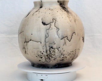 Decorative Horse Hair Ceramic Vessel