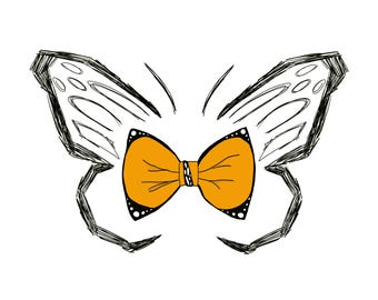 Butterfly Bow Tie Art Print
