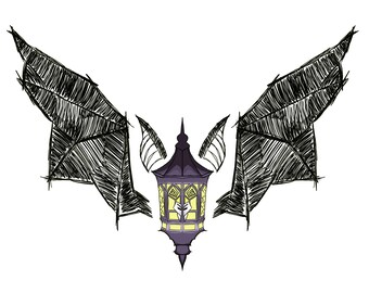 Bat Lamp Art Print