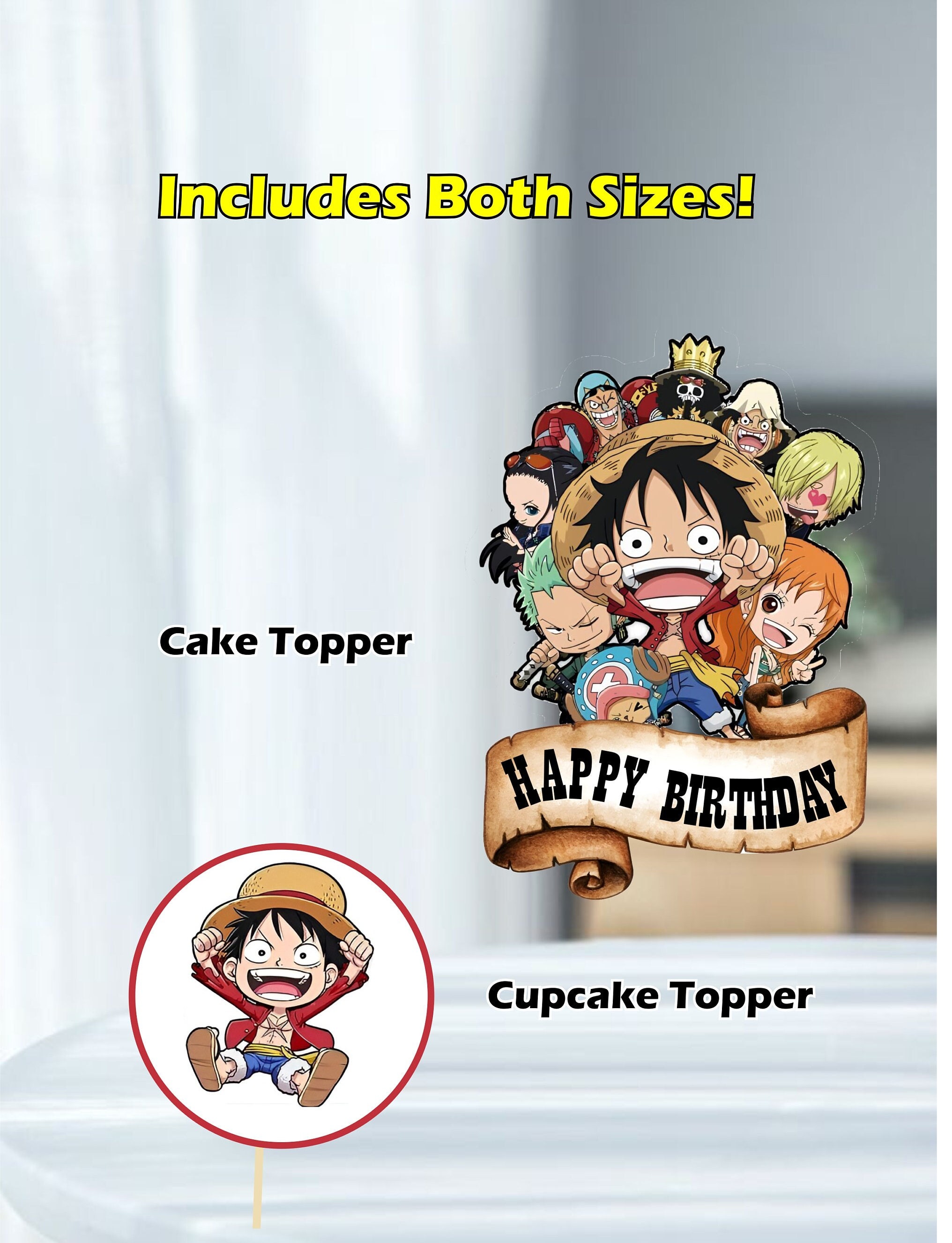 One-piece Cake Topper Anime Manga Pirate Birthday Cake &amp; Cupcake Topper ...