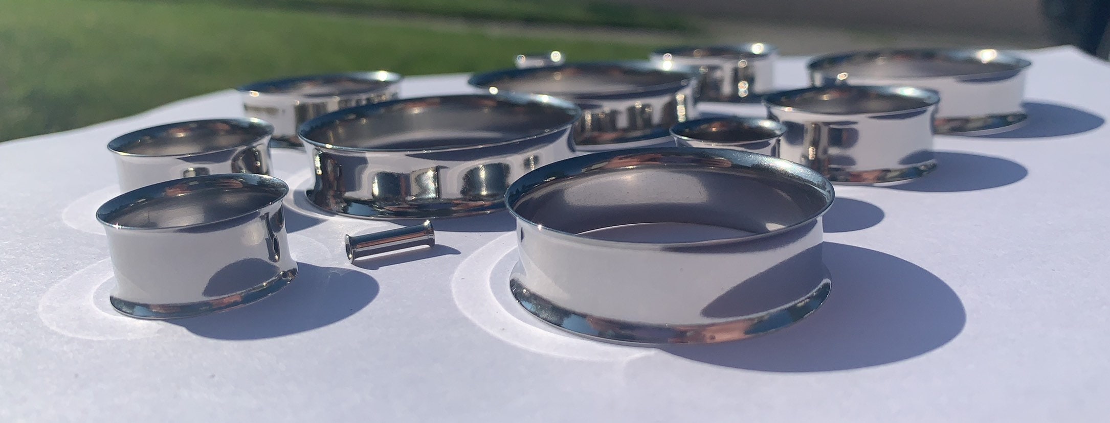 Surgical Steel Tunnels Double Flare Tunnels 316L Surgical Steel Sizes