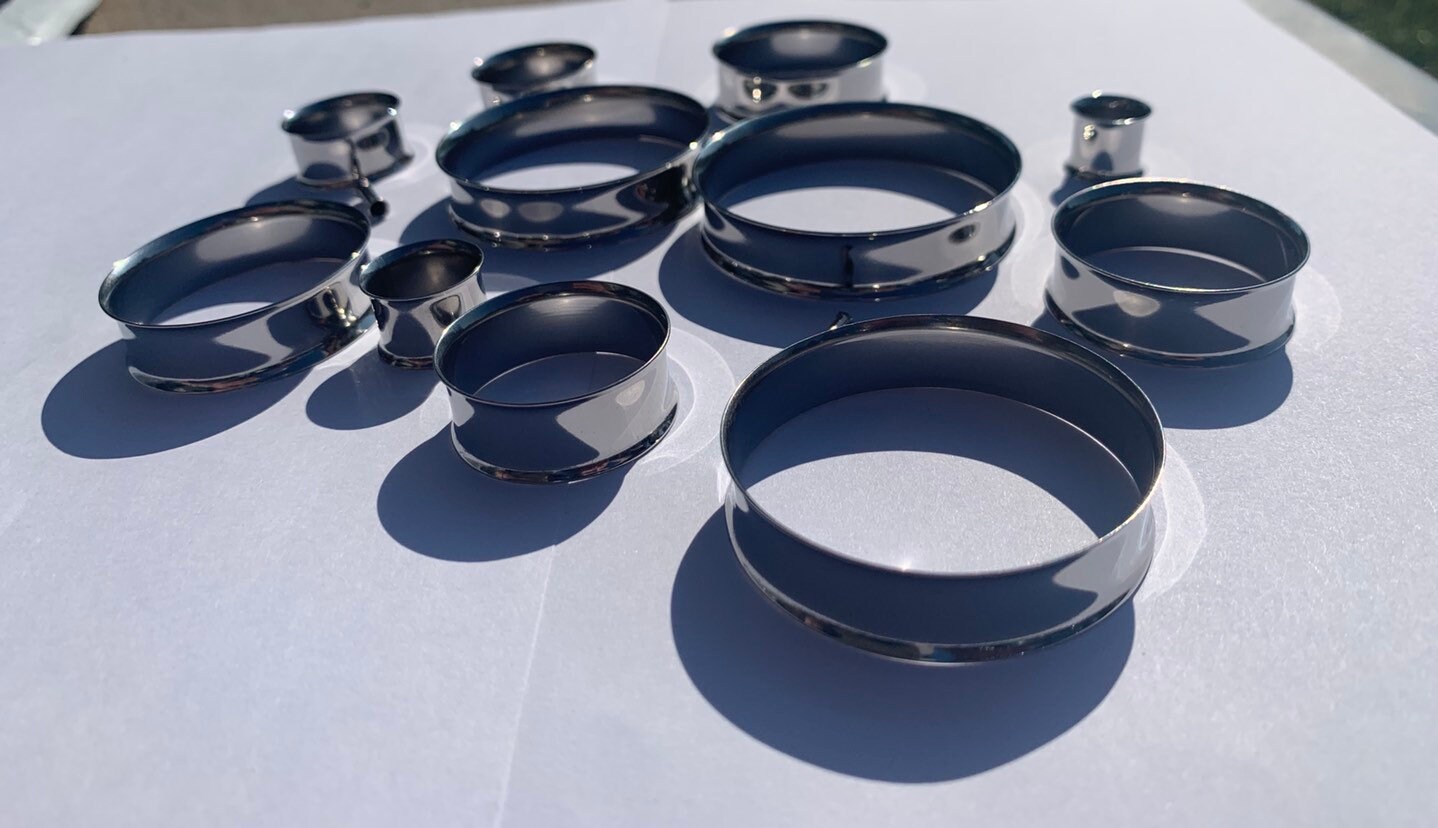 Surgical Steel Tunnels Double Flare Tunnels 316L Surgical Steel Sizes