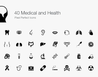 Medical and Health Icons Pictogram Sign Symbol Vector EPS PNG SVG. Medical icon. Hospital icons. Health svg. Healthcare symbol. Human organ.