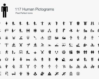 Human People Man Stick Figure Icon Symbol Sign Pictogram Bundle Set in Vector EPS PNG SVG. Human svg. People eps. Man vector. Stick Figure.